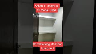 Askari11 sector B 10 Marla 3 Bed Shed Parking 7th Floor Apartment More Call Contact03094928639 [upl. by Adnilemre]