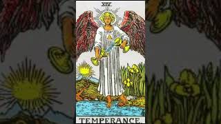 Learn Tarot Quick Temperance 14  Major Arcana  Meaning Upright Reversed [upl. by Enhpad]