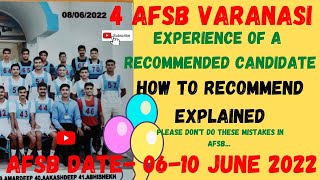 Experience of a Recommended Candidate4 Afsb Varanasi 06June2022ssbafsbafcat2022ppdtrecommended [upl. by Ynaffit]