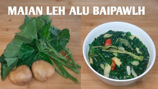 MAIAN LEH ALU BAIPAWLHPUMPKIN LEAVESPOTATO AND ZANTHOXYLUM BAI MIZO DISH RosysKitchenMizoram [upl. by Shaum]