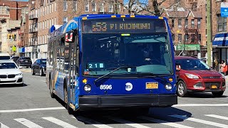 MTAPort Richmond bound 2019 Novabus LFS Smartbus 8596 on the S53 [upl. by Yrnehnhoj]