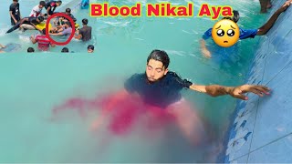 Biggest Fight In Swimming Pool 😱 Fake Blood Prank On 1000 People 🫢 [upl. by Nnaeirelav]