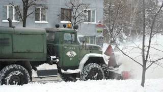 Soviet snow blower DE210ZIL131 in action [upl. by Bathelda364]