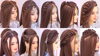 10 super Elegant open hairstyle for Diwali l bridal hairstyles kashees l engagement look [upl. by Kei196]