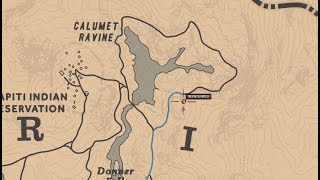 Calumet Ravine Treasure Map Location  Red Dead Online [upl. by Werdnaed]