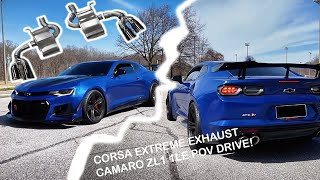 Corsa Extreme Exhaust Camaro zl1 1le POV DRIVE non npp supercharger whine [upl. by Ardnayek603]