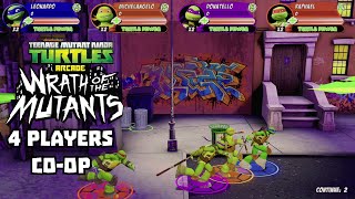 4 Players Coop TMNT Arcade Wrath of the Mutants Full Walkthrough [upl. by Fulcher320]