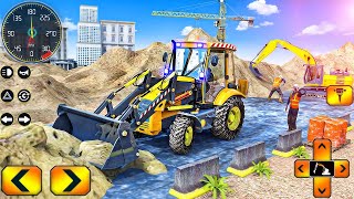 Mega City Road Construction Vehicles  Excavator Crane Road Builder Simulator 3D  Android GamePlay [upl. by Wolfy]