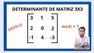 Determinantes de Matrizes 3X3 por SARRUS [upl. by Waterman211]