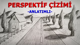 PERSPEKTİF ÇİZGİ ANLATIMLI  PERSPECTIVE DRAWING  GÖRSEL SANATLAR DERSİ [upl. by Aramas237]