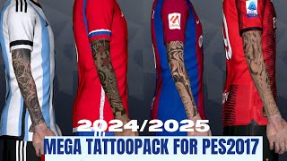 UPDATED TATTOO PACK 20242025 FOR PES 2017 [upl. by Niwrek]