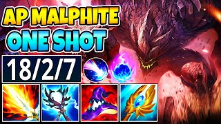 FULL BURST AP MALPHITE  SEASON 14 ONESHOT  League of Legends [upl. by Valer]