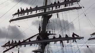 Arrival of Statsraad Lehmkuhl in Bergen Norway [upl. by Hgalehs]