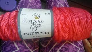 Yarn Review and Comparison of Yarn Bee Soft Secret to Caron Simply Soft Yarn  102819 [upl. by Leiahtan491]