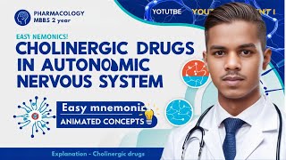 Cholinergic drug in autonomic nervous system easy mnemonics and animated concept [upl. by Turnbull479]