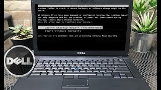 Dell Laptops Windows Error Recovery Windows 7 8 10 Boot Failed blue screen starting Windows [upl. by Broderic639]