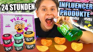 24 STUNDEN von INFLUENCER PRODUKTEN LEBEN🍕🍔🥤🍺IST DAS MÖGLICH🤔 [upl. by Joline669]