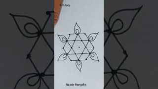 Simple Easy Star Kolam  5 to 3 dots rangoli shortskolam kandha sasti [upl. by Heshum291]