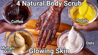 Homemade Body Scrub Recipe 4 ways for Sun Tan Removal  DIY Scrub for Glowing Face Hands amp Skin [upl. by Ffirahs]