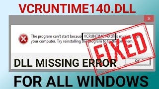 How To Fix vcruntime140dll Missing Error Windows 1087  How to fix vcruntime140dll missing error [upl. by Readus]