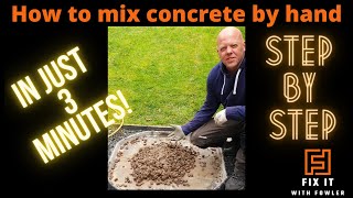 How to mix concrete without a mixer  easy to follow steps in 3 minutes concrete mixing [upl. by Peursem]