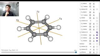 Symmetry in Benzene  all symmetry elements of benzene and point group of benzene [upl. by Aldos]