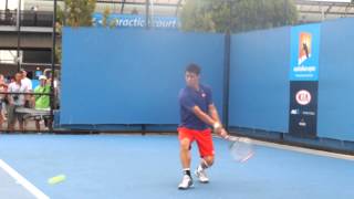 Kei Nishikori Practice  Australian Open 2013 [upl. by Adlin]