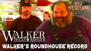 Walker Breaks Roundhouse Kick World Record ft Chuck Norris 🏅  Walker Texas Ranger [upl. by Osnola]