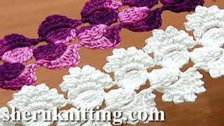 Crochet Lace Ribbon Tape How to5Treble Crochet Cluster [upl. by Jacquetta92]