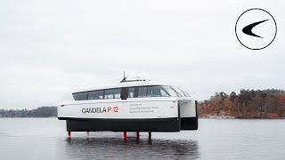 Candela P12 taking off  100 electric hydrofoiling passenger vessel [upl. by Ydnar]