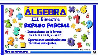 REPASO PARCIAL 3ERO ÁLGEBRA III BIMESTRE [upl. by Lah]