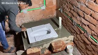 How To Toilet Seat Installation In Bangladeshi  Indian Toilet Install 2024 [upl. by Ahseikal]