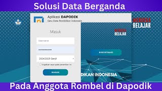 Solusi Invalid Data Berganda Pada Anggota Rombel di Dapodik 2025 [upl. by Mloc]