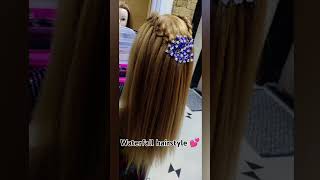 Waterfall hairstyle 💕 [upl. by Omik]