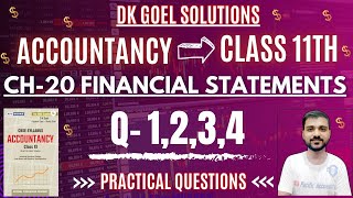 FINANCIAL STATEMENTS CLASS 11  DK GOEL  CH 20  Q1234  PRACTICAL QUES  TRADING ACCOUNT [upl. by Tereb]