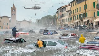 Italy Today Samoggia River overflowed and flooded Bologna EmiliaRomagna people trapped [upl. by Pharaoh726]