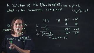 How to determine concentration of weak acid given the pH and Ka values [upl. by Netsrek]