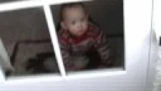 Hilarious  Baby scared of garden hose [upl. by Tali]