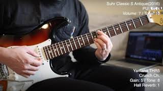 Yamaha THR5 Clean tone recording test with Suhr Classic S Antique Front Pickup ML [upl. by Asle]