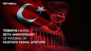 Türkiye marks 86th anniversary of passing of Mustafa Kemal Ataturk [upl. by Yelsiap]