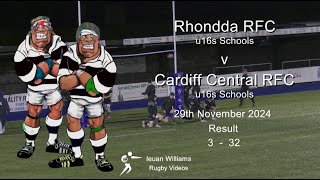 Cardiff Central u16s RFC v Rhondda u16s RFC 29th November 2024 [upl. by Assilym]