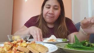 tofu nilagang okra egg with tomato Mukbang [upl. by Dyal]