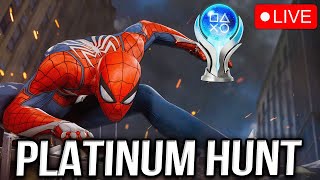 LIVE SpiderMan Platinum Trophy Hunt on Hard Mode [upl. by Haskins]