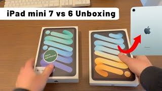 Unboxing iPad Mini 7 Blue vs iPad Mini 6 [upl. by Bounds]