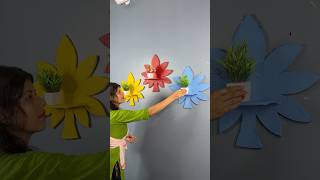 Colourful Wall Mounted Flower Vase Holder short youtubeshort reel viral viralshort diycraft [upl. by Willow]