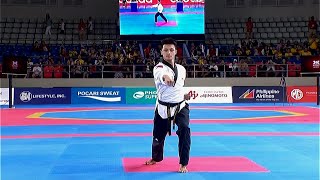 Rodolfo Reyes Jr bagged the GOLD MEDAL in the mens individual poomsae event  2019 SEA Games [upl. by Nosnarb]