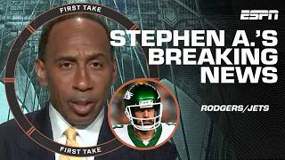 ABSOLUTELY POSITIVELY NOTHING  Stephen A is DONE defending Aaron Rodgers 😅  First Take [upl. by Aihsas]