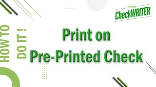 How to Print Payment Details on Pre Printed Checks [upl. by Notsahc]