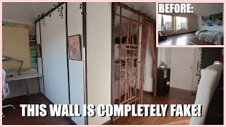 how to build a RENTER FRIENDLY room dividing wall in a studio apartment [upl. by Hsaka]