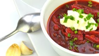 Vegetarian Borscht Борщ  Authentic Russian Beet Soup Recipe [upl. by Annayat903]